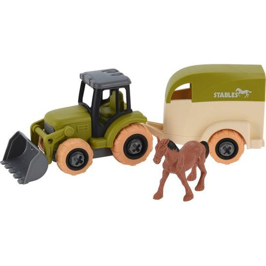 Tractor with Horse Trailer & Horse