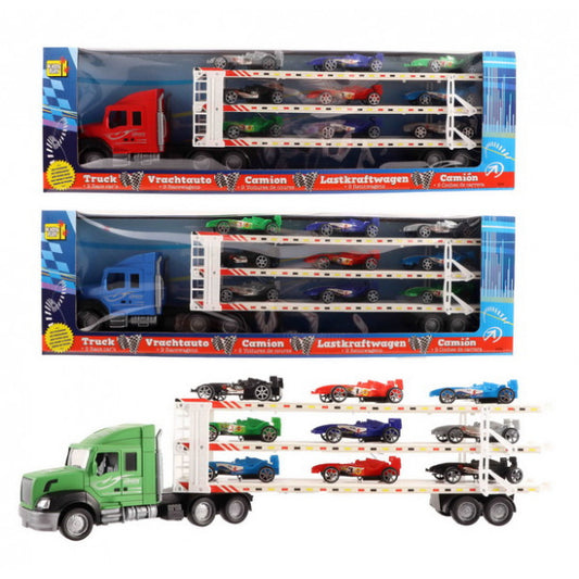 Truck Trailer with 9 Cars